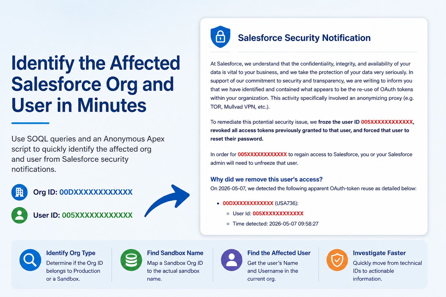 Identify the Affected Salesforce Org and User